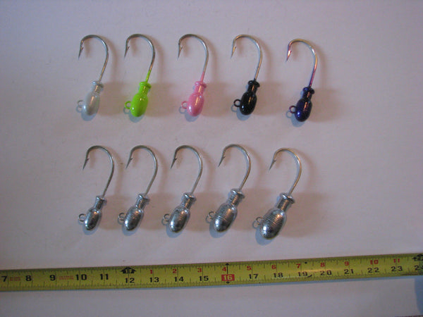 Jetty Caster style jig heads with BIG hooks!