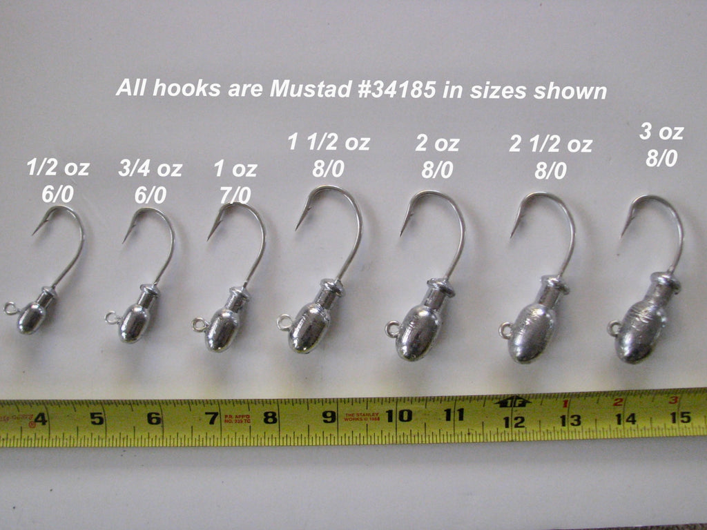 Jetty Caster style bullet jigs, bare lead