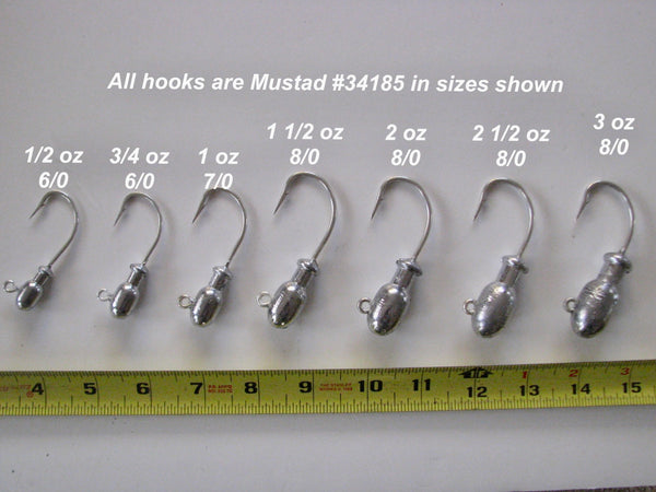 Jetty Caster style bullet jigs, bare lead