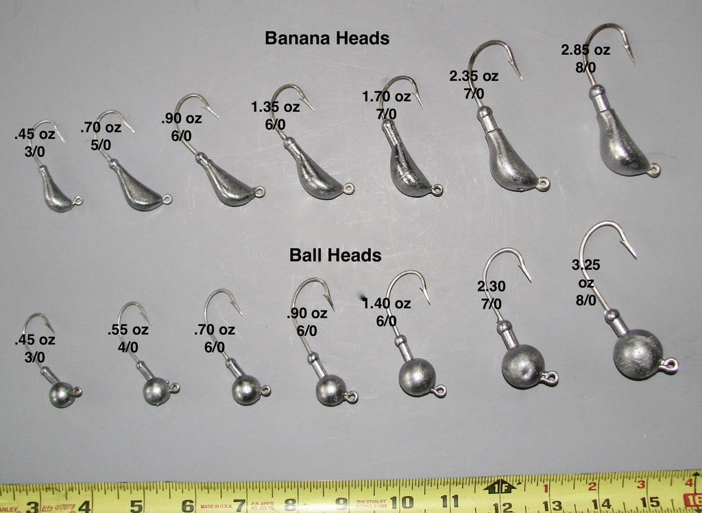 Bare Banana and Round head jigs